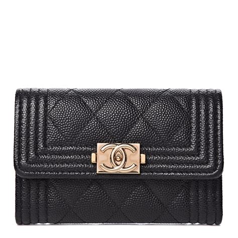 boy chanel flap wallet black|Chanel Boy Flap Wallet .